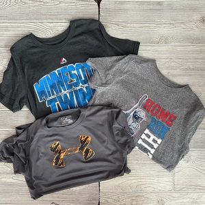 Boys Large 12/14 Tee Shirt Twins, Baseball, Under Armour Lot of 3